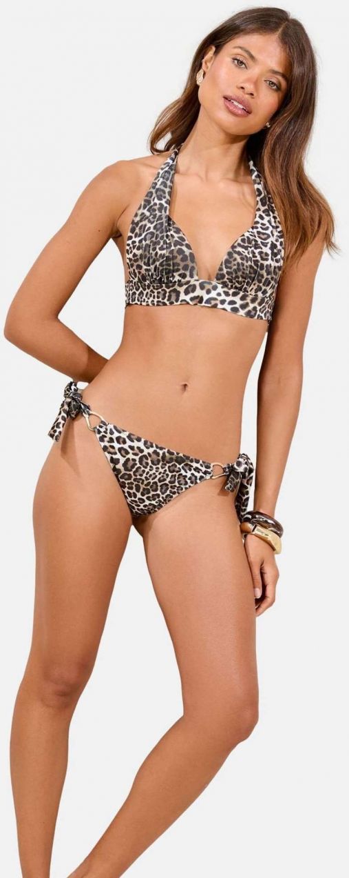 Lipsy Bikinové nohavičky  svetlobéžová / hnedá / čierna