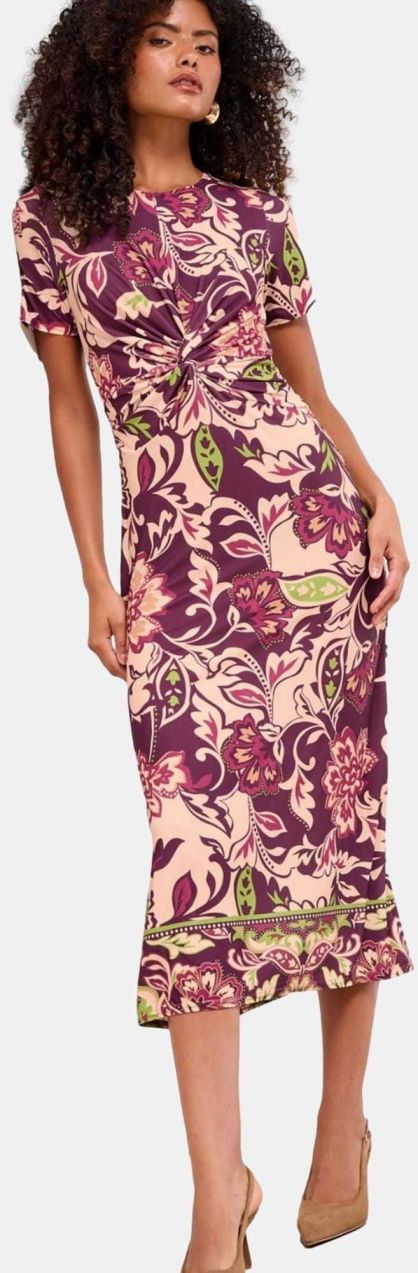 Lipsy Šaty  farba ťavej srsti / zelená / fialová