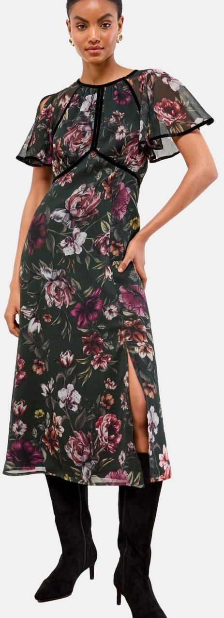 Lipsy Šaty  tmavozelená / fialová / čierna / biela