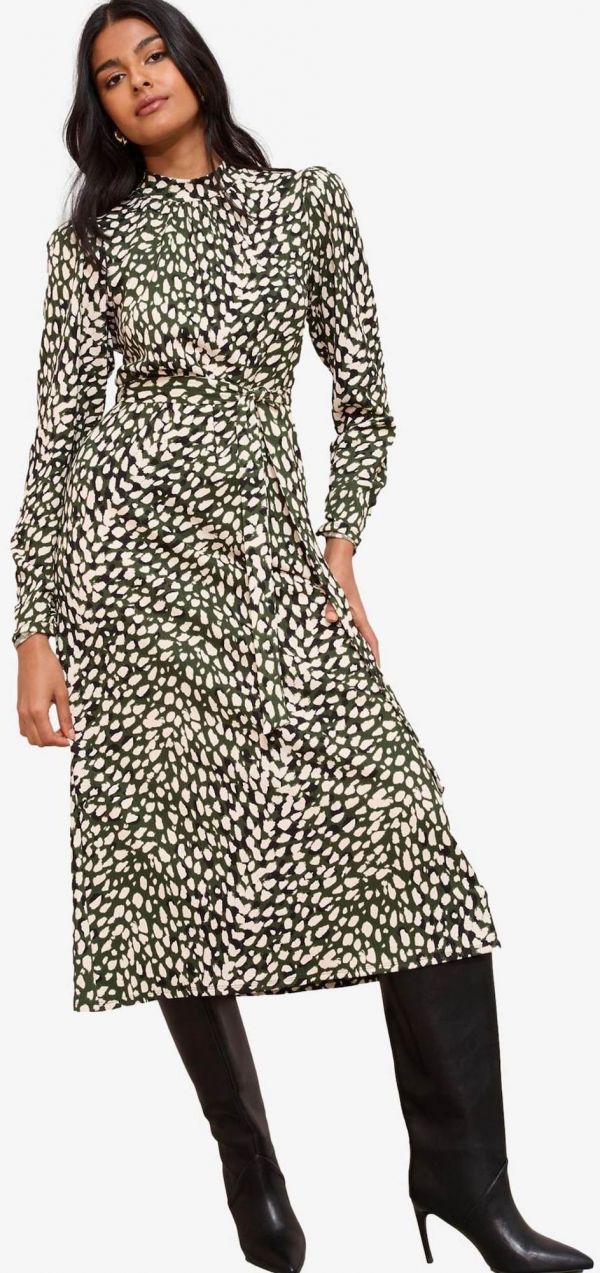 Friends Like These Šaty  tmavozelená / čierna / šedobiela