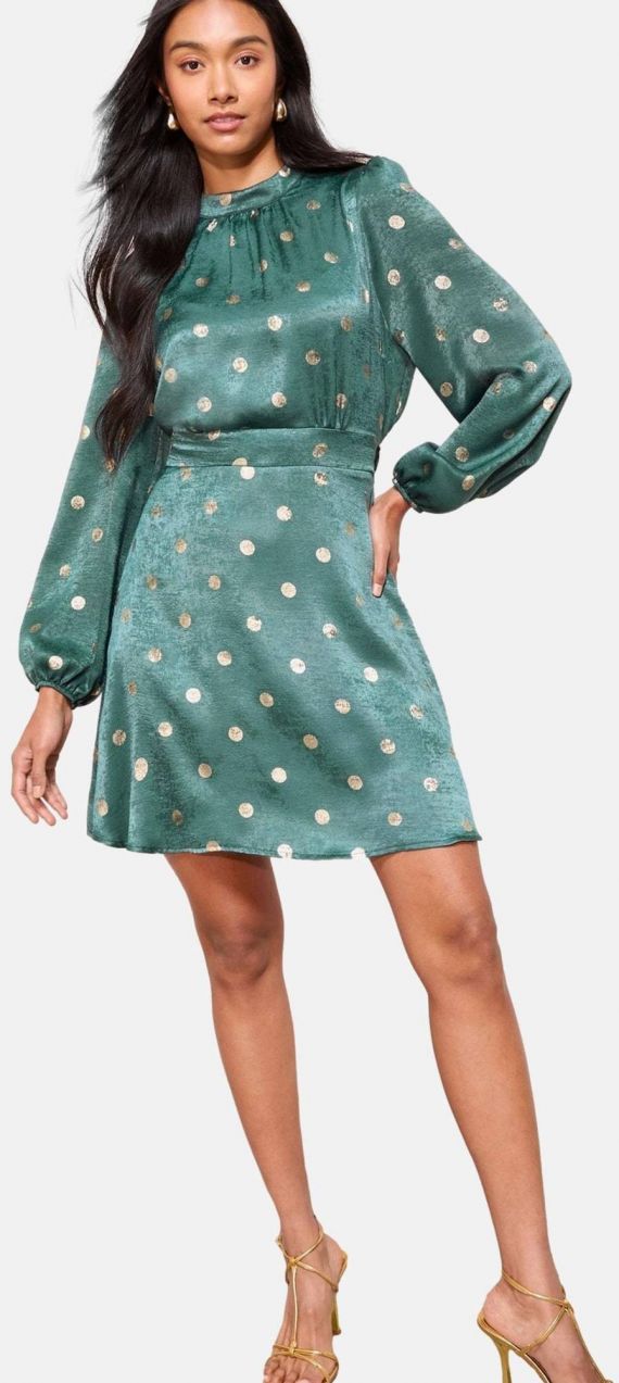 Friends Like These Šaty  zlatá / smaragdová