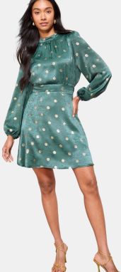 Friends Like These Šaty  zlatá / smaragdová