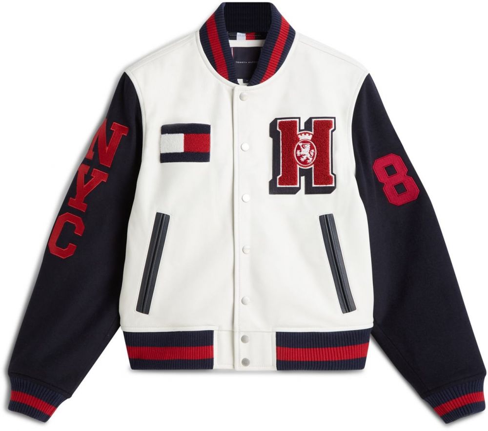TOMMY HILFIGER Prechodná bunda  námornícka modrá / svetlosivá / tmavočervená
