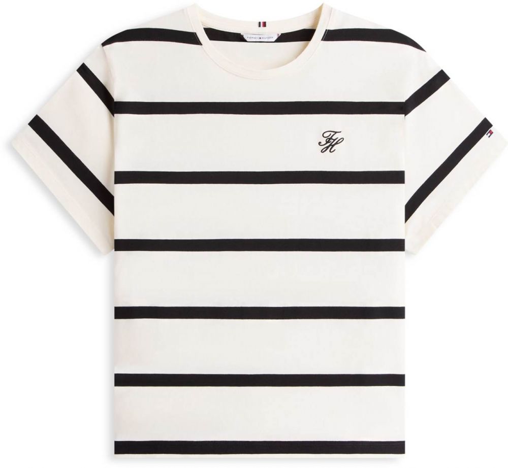 Tommy Hilfiger Curve Tričko  béžová / čierna