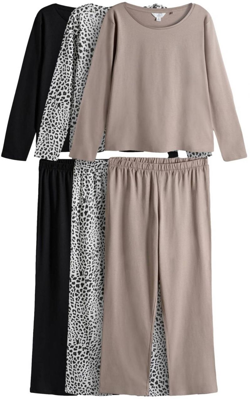 The Set Pyžamo  tmavošedá / čierna / biela