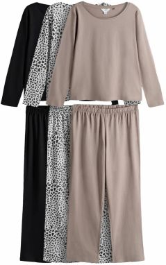 The Set Pyžamo  tmavošedá / čierna / biela