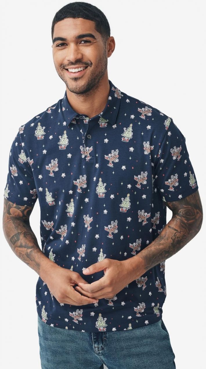 Next Tričko  námornícka modrá / zmiešané farby