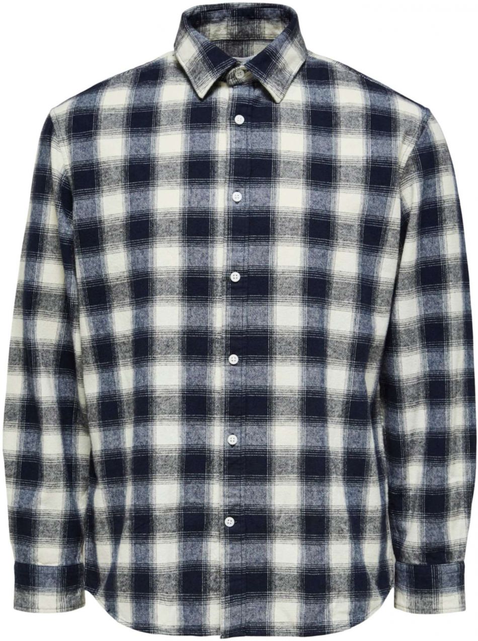 SELECTED Košeľa 'Baldo'  námornícka modrá / biela