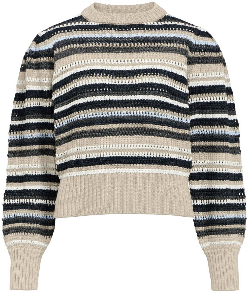 OBJECT Sveter 'Lola'  krémová / modrá / tmavosivá