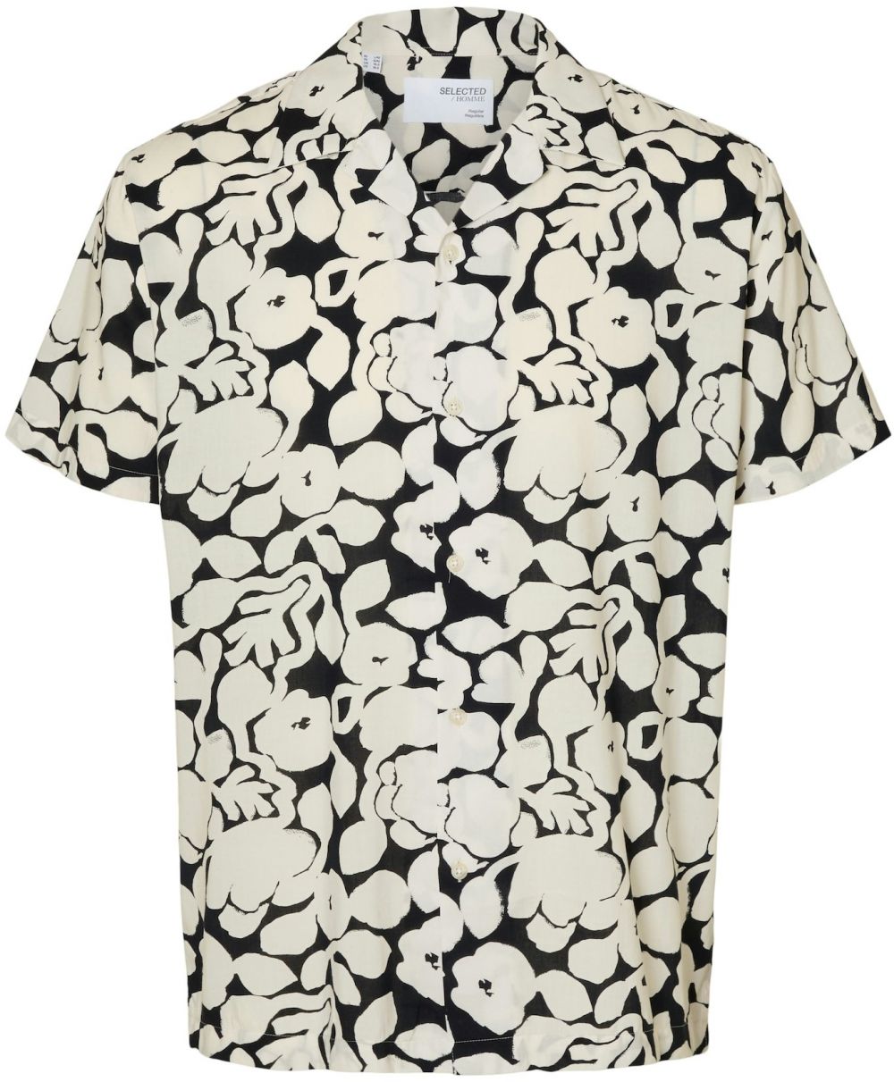 SELECTED Košeľa 'Regair'  čierna / biela