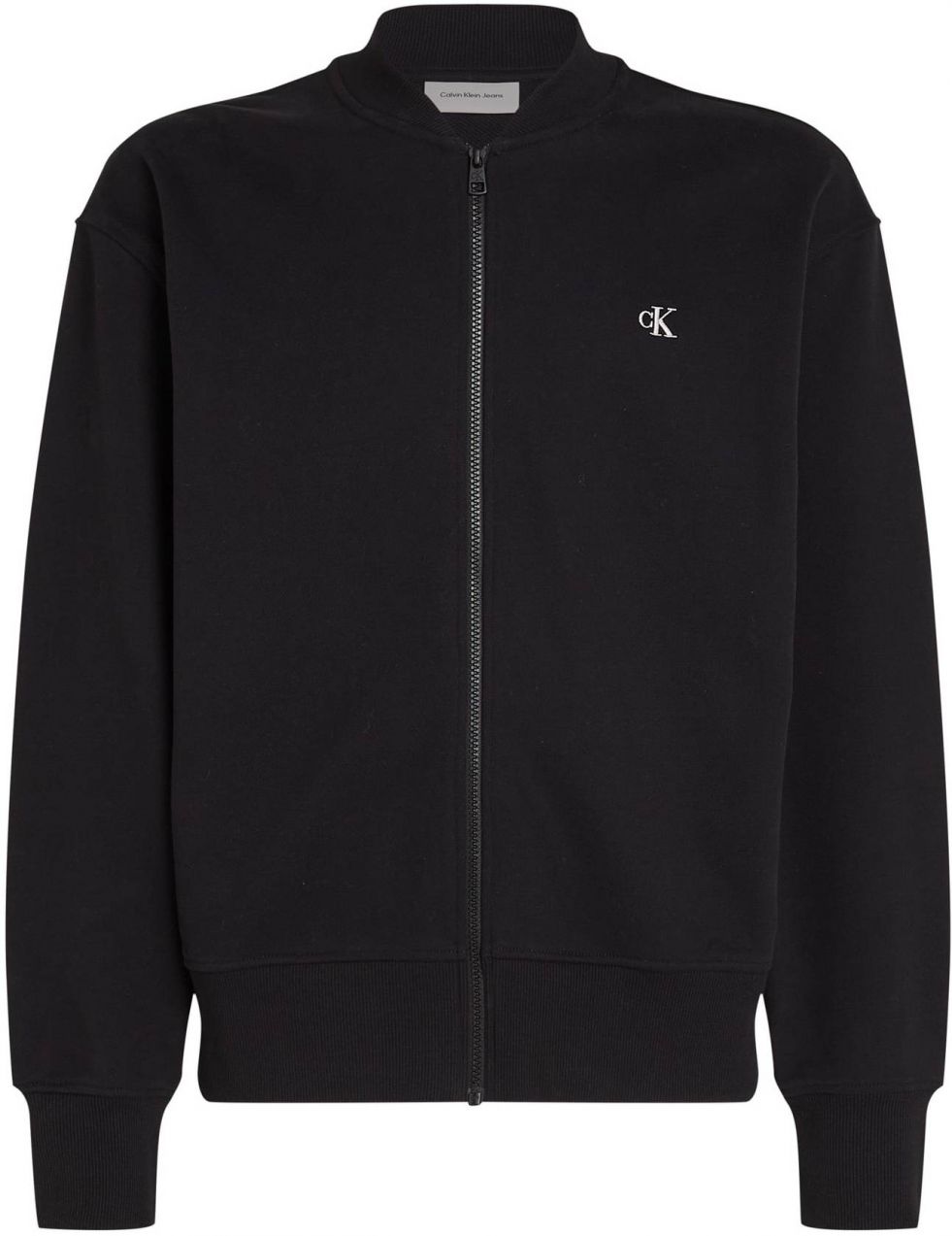 Calvin Klein Jeans Tepláková bunda  čierna / šedobiela