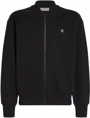 Calvin Klein Jeans Tepláková bunda  čierna / šedobiela