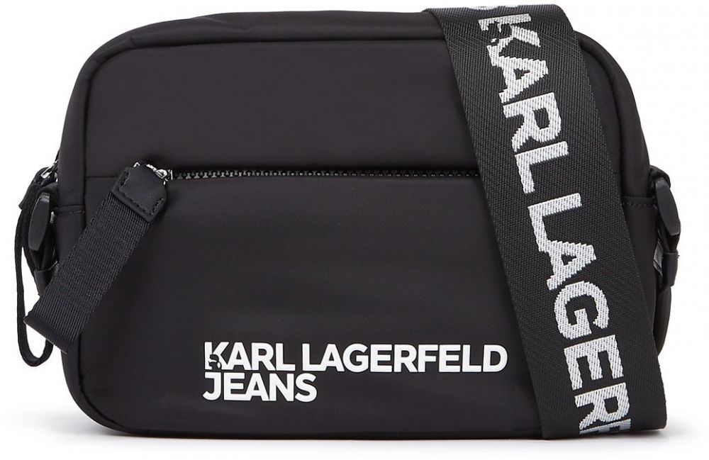 KARL LAGERFELD JEANS Taška cez rameno  čierna / biela