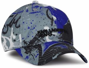 KARL LAGERFELD JEANS Čiapka  modrá / námornícka modrá / sivá / čierna