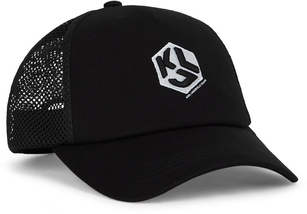 KARL LAGERFELD JEANS Čiapka  čierna / prírodná biela