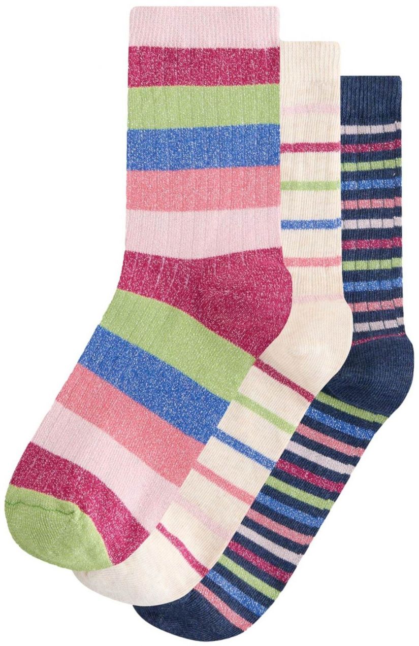 Next Ponožky  krémová / námornícka modrá / svetlofialová / ružová