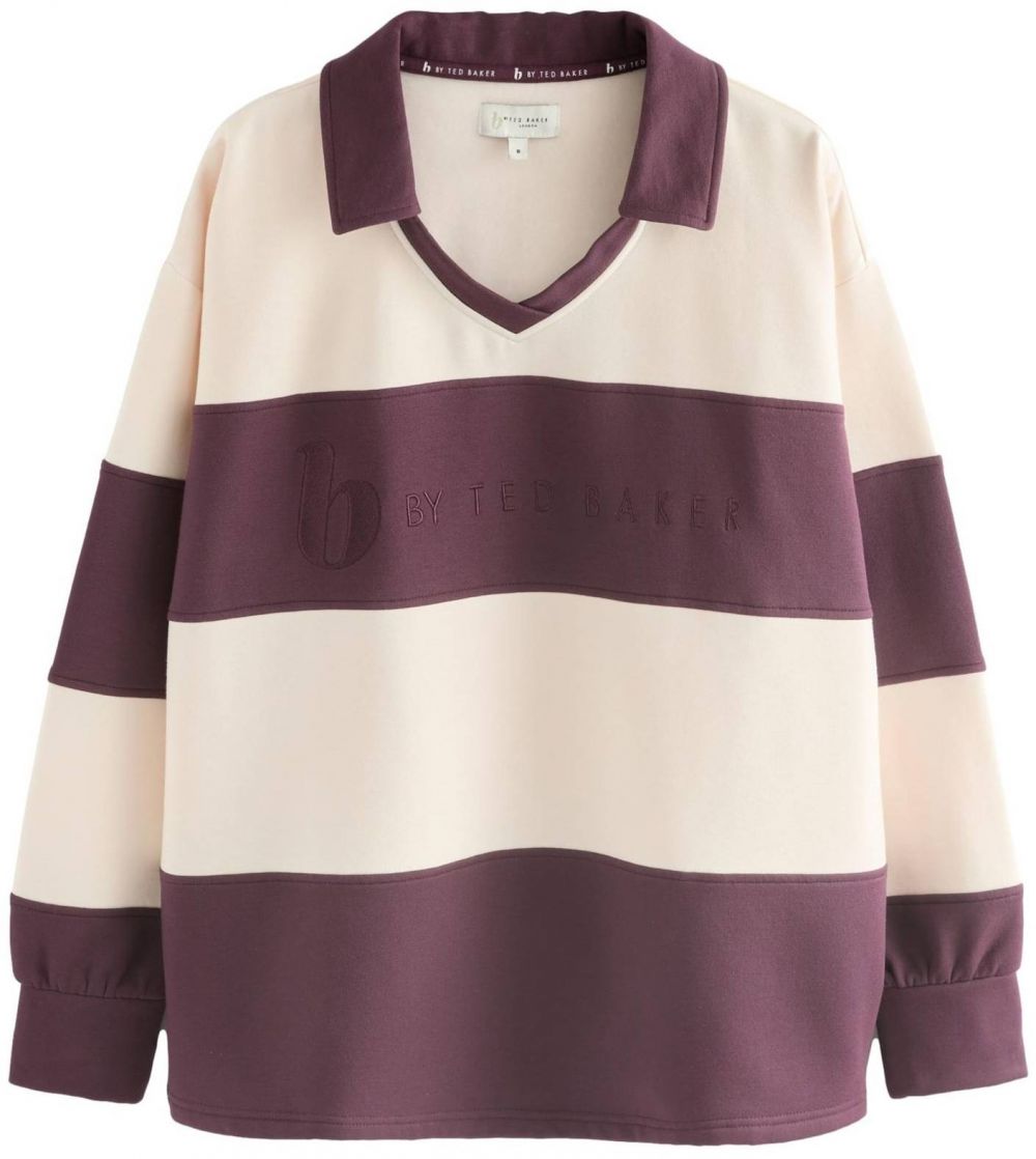 B by Ted Baker Mikina  burgundská / biela ako vlna