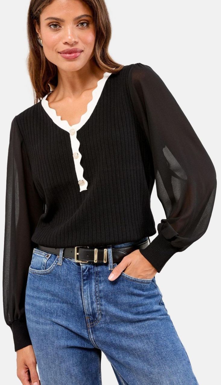 Lipsy Sveter  zlatá / čierna / biela