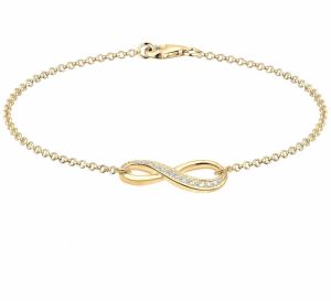 ELLI Náramok 'Infinity'  zlatá / priehľadná