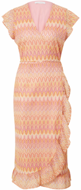 Freebird Icons Šaty  hnedá / kapučíno / žltá / červená