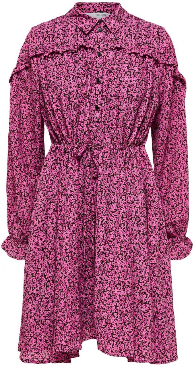 SELECTED Košeľové šaty  modrofialová / čierna