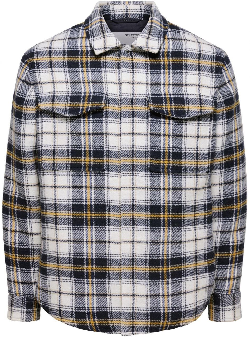 SELECTED Prechodná bunda 'Pan'  tmavomodrá / žltá / biela