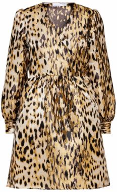 SELECTED Šaty  béžová / zlatá žltá / čierna