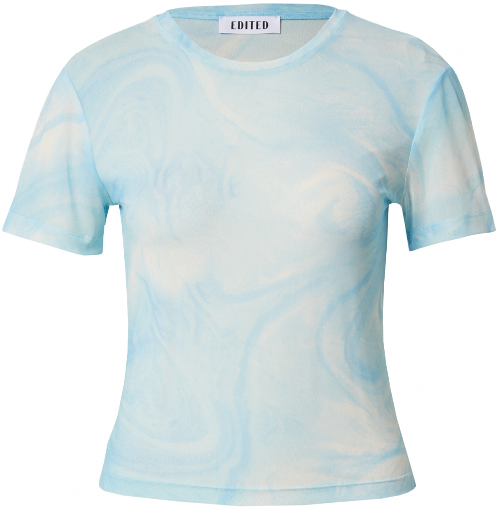 EDITED Tričko 'Hauke'  svetlomodrá / biela