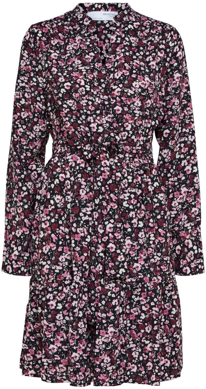SELECTED Košeľové šaty  ružová / ružová / čierna / biela