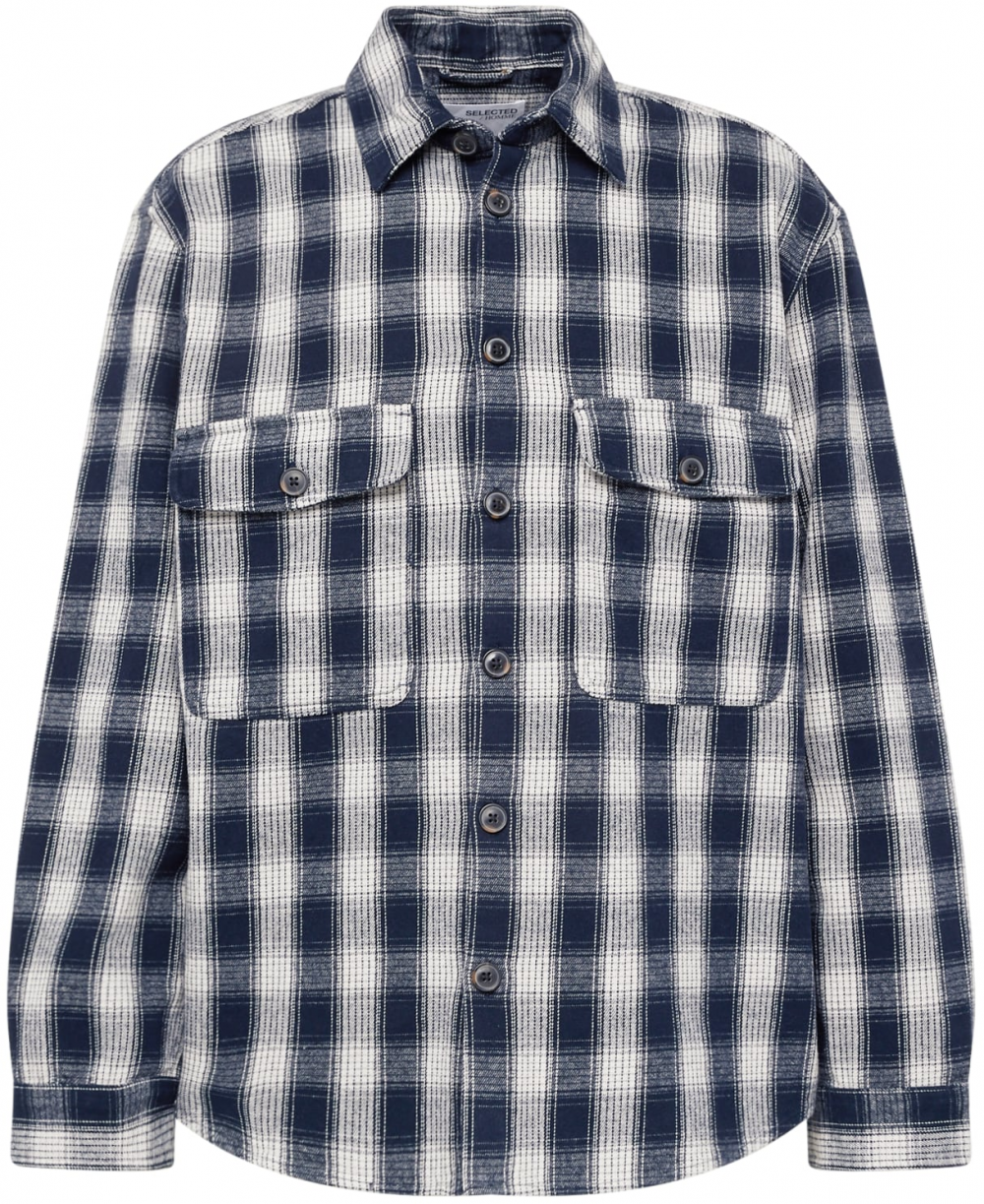 SELECTED Prechodná bunda 'Mason'  námornícka modrá / biela