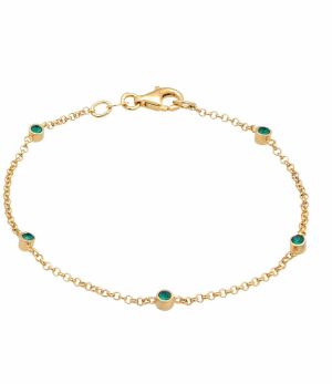 ELLI Náramok  zlatá / zelená