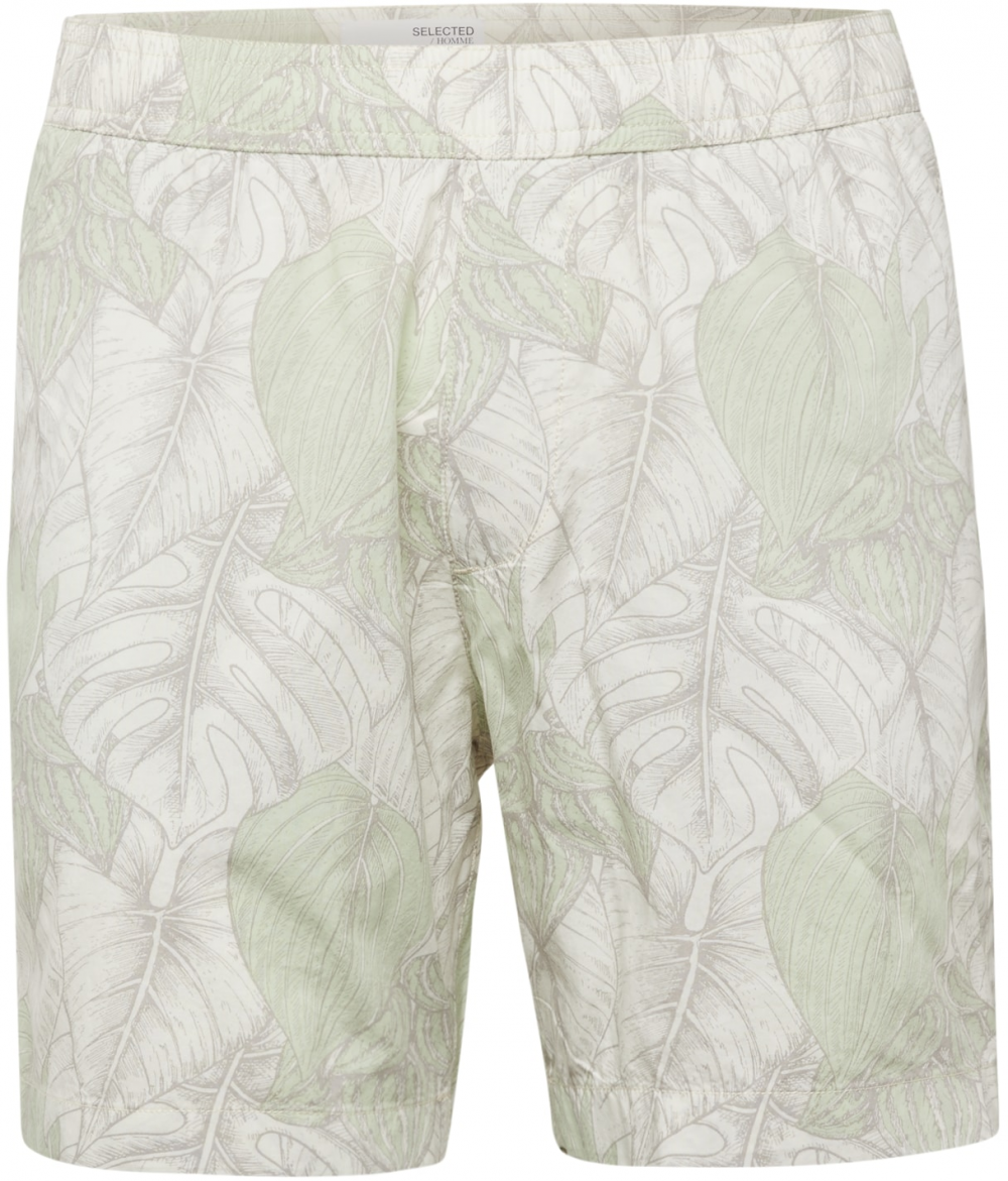 SELECTED Nohavice 'Air'  svetlosivá / jablková