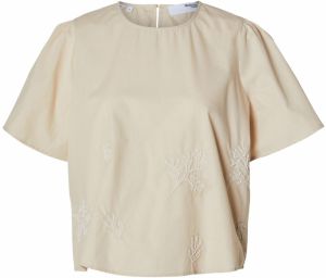 SELECTED Blúzka 'Melli'  svetlobéžová / perlovo biela