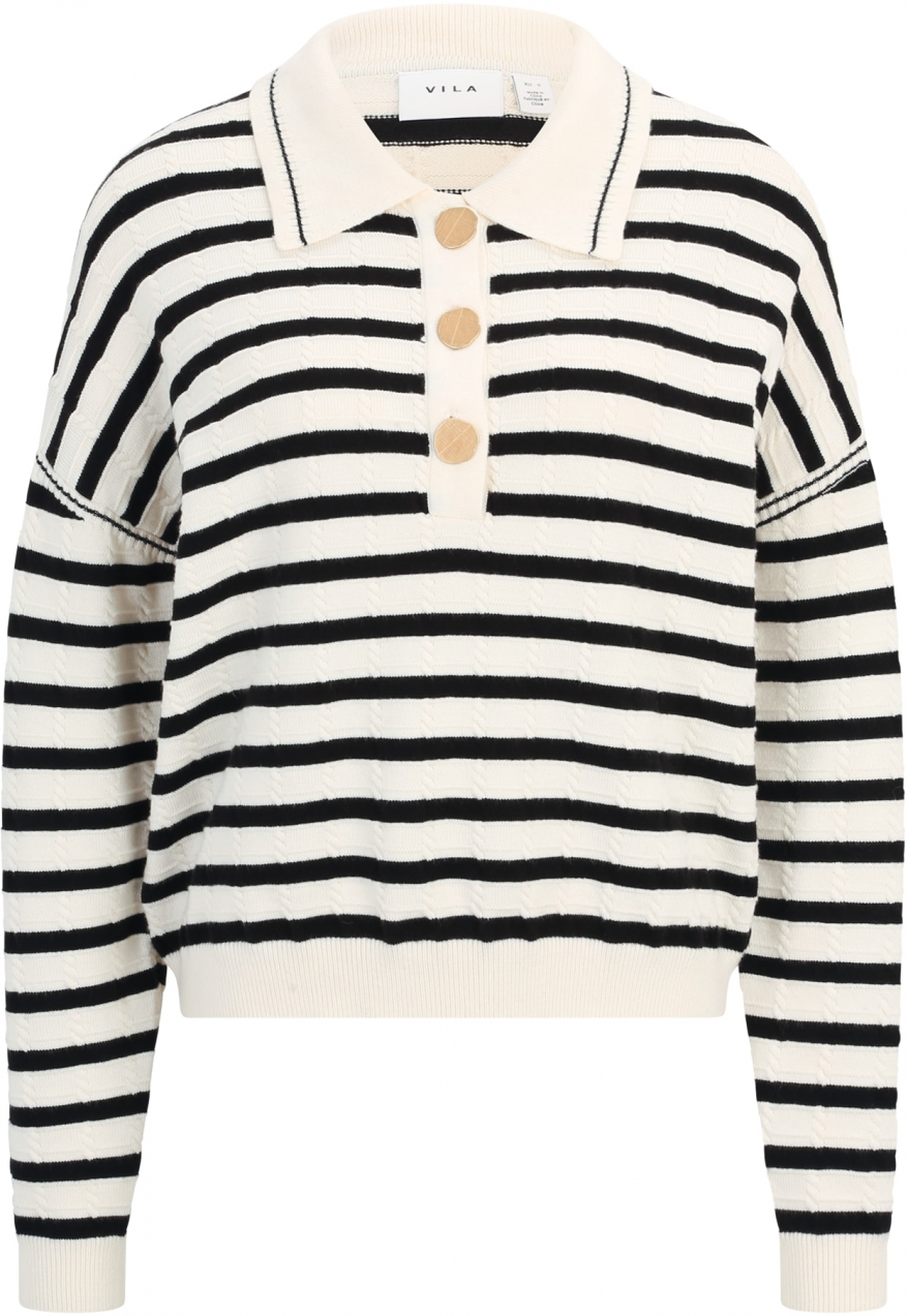 VILA Sveter 'Malfine'  krémová / čierna