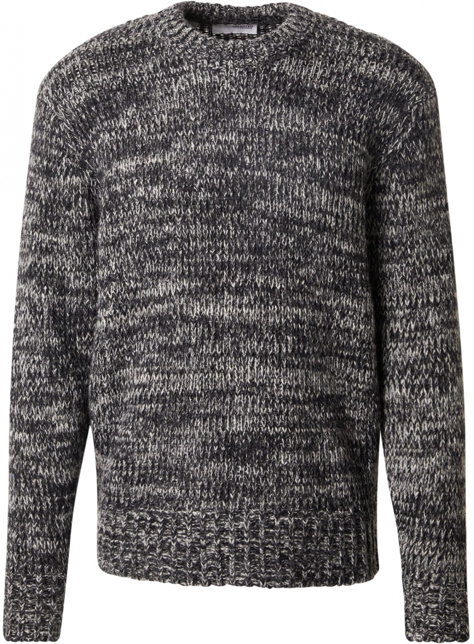 SELECTED Sveter 'SLHPepper'  čierna melírovaná / šedobiela