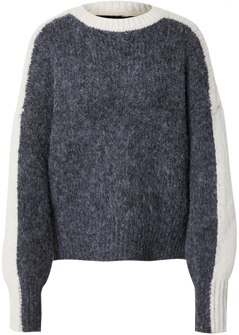 VERO MODA Sveter 'CORDELIA'  tmavosivá / biela ako vlna