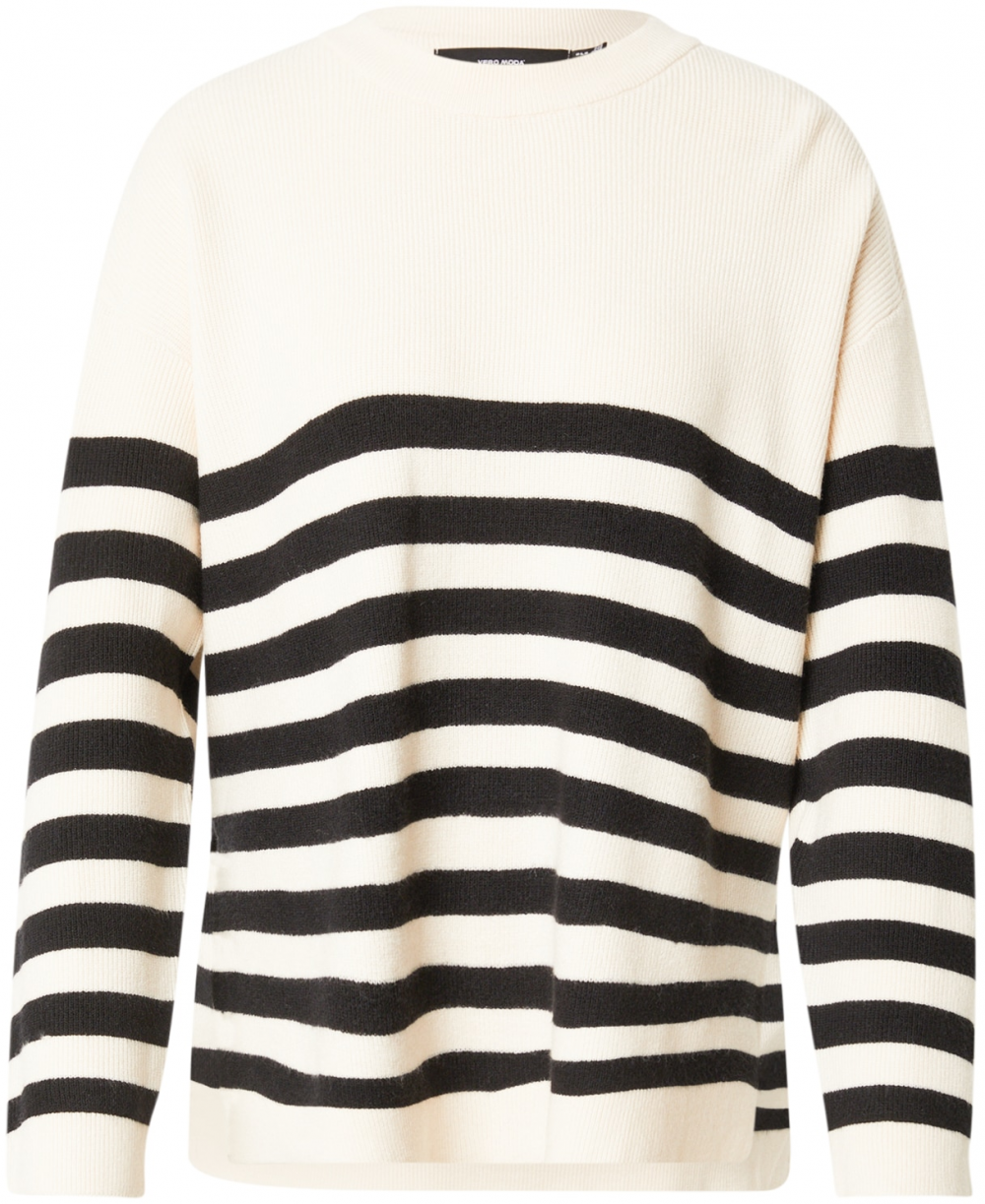 VERO MODA Sveter 'Clover'  čierna / biela