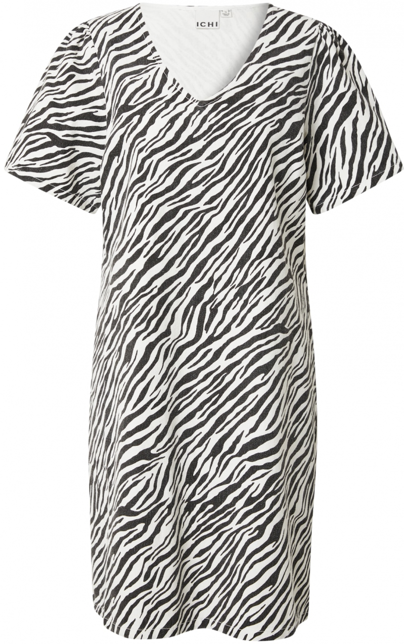 ICHI Šaty 'IH ZEBRA'  čierna / biela