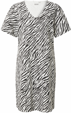 ICHI Šaty 'IH ZEBRA'  čierna / biela