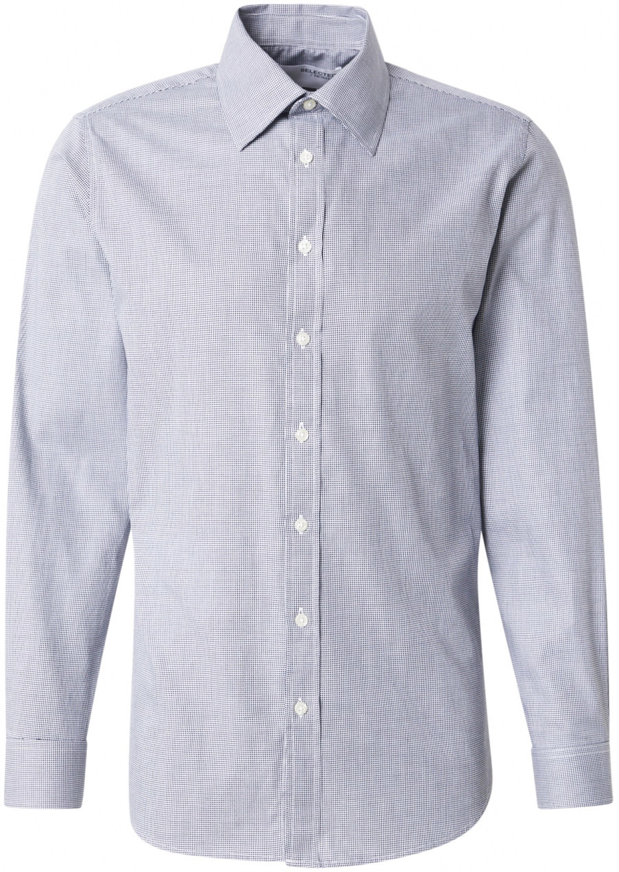 SELECTED Košeľa 'SLHSLIMETHAN'  modrosivá / šedobiela