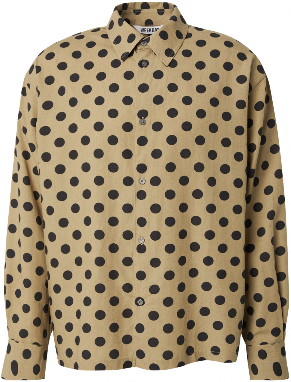 WEEKDAY Košeľa  kaki / čierna