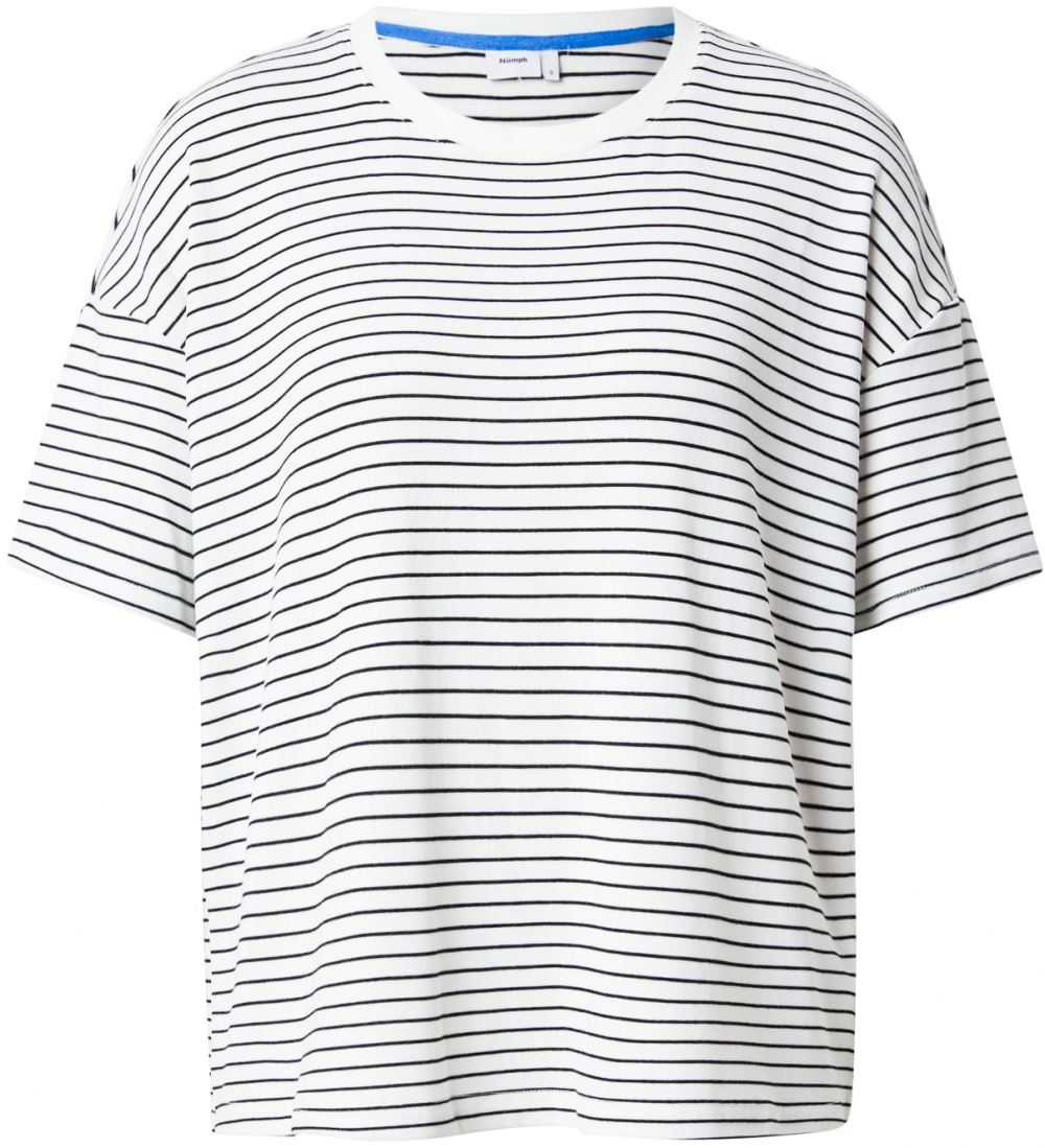 NÜMPH Tričko 'Briery'  čierna / biela