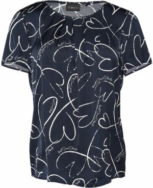 s.Oliver BLACK LABEL Blúzka  námornícka modrá / biela