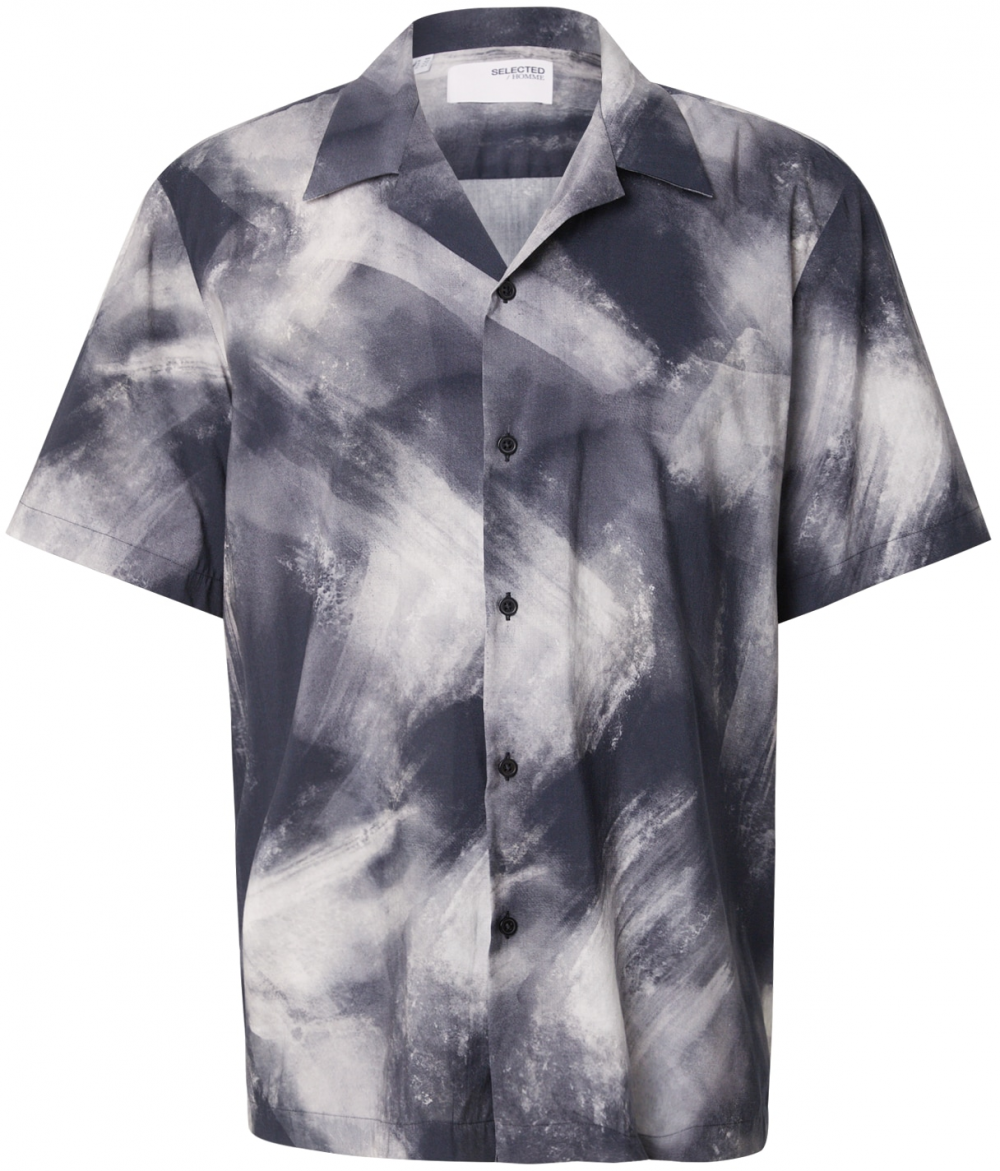 SELECTED Košeľa 'SLHREGAIR'  sivá / svetlosivá / čierna
