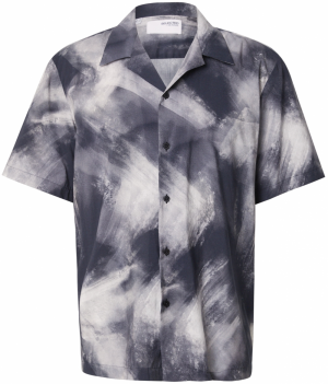 SELECTED Košeľa 'SLHREGAIR'  sivá / svetlosivá / čierna