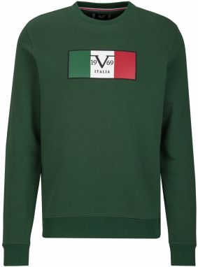 19V69 ITALIA Mikina 'Nico Carrier 5'  zelená / červená / biela