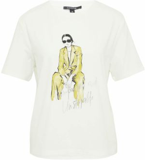 COMMA Tričko  olivová / strieborná / biela