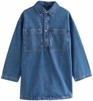 Next Košeľové šaty  modrá denim