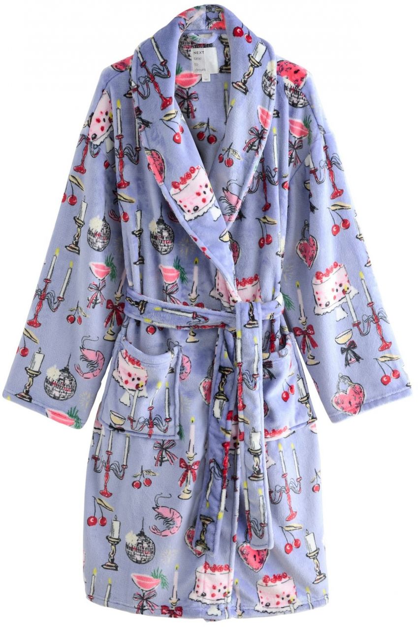 Next Dlhý župan  svetlomodrá / ružová / červená / biela