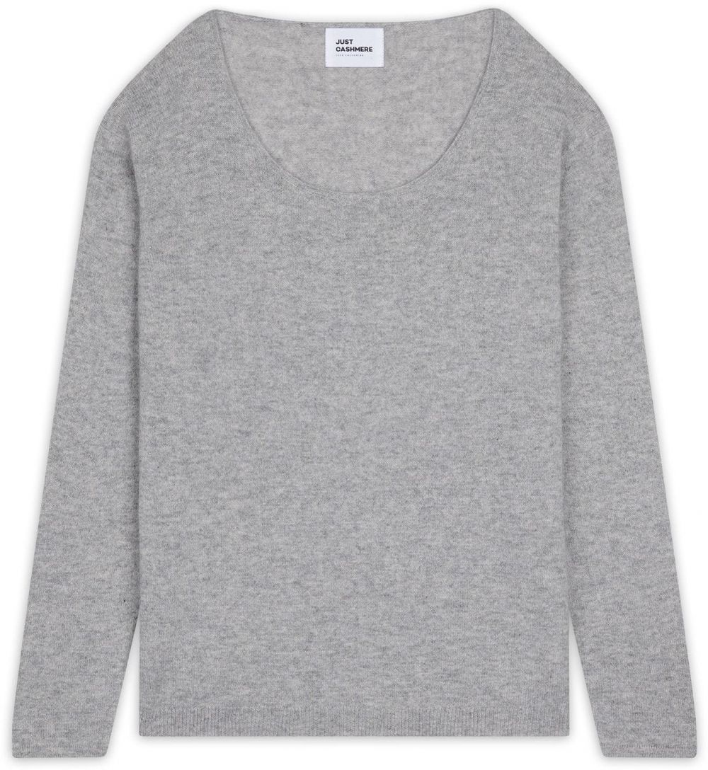 JUST CASHMERE Sveter 'Fiona'  sivá melírovaná